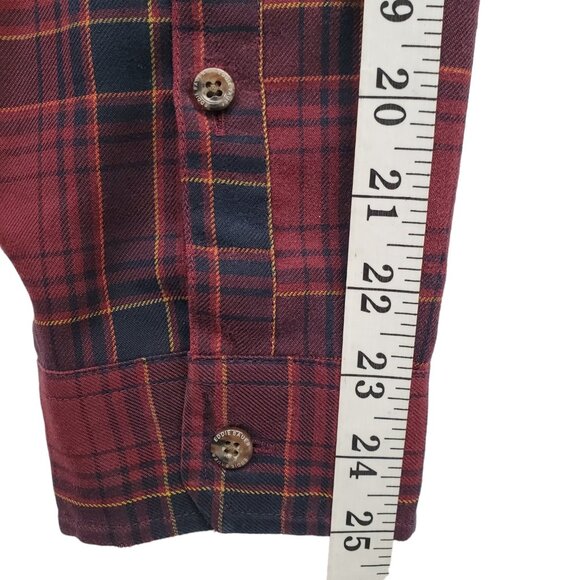 EDDIE BAUER Excavation Red Flannel Shirt Mens L Button Down - Picture 8 of 10